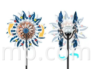 Spinner solar colorido de metal externo para lâmpada de decoração de jardim